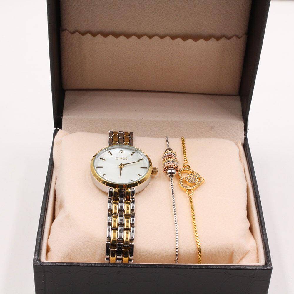 ساعه زيروس مع اساور زركون اطقم ساعات متوفر 2 لون