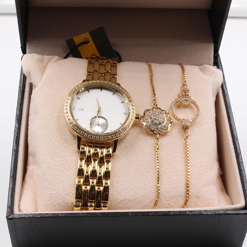 طقم ساعه زيروس واساور اطقم ساعات متوفر 2 لون ذهبي