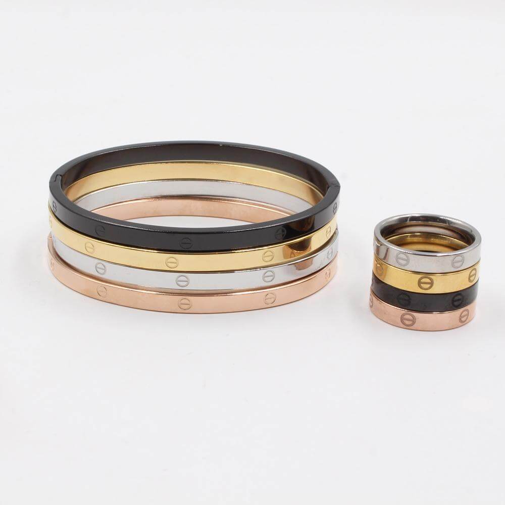 اساور خواتم كارتير طقم 8 قطع مقاس صغير اسواره CARTIER ملون 5