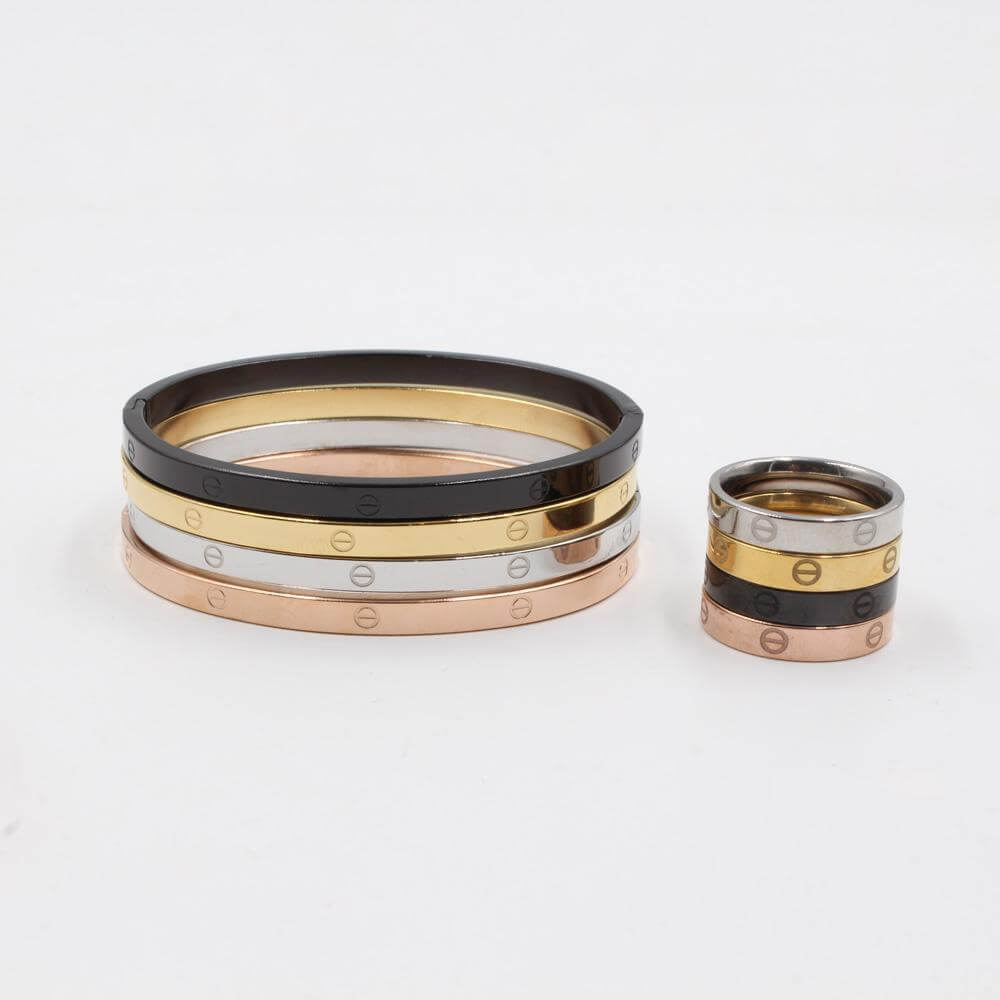 اساور خواتم كارتير طقم 8 قطع مقاس صغير اسواره CARTIER