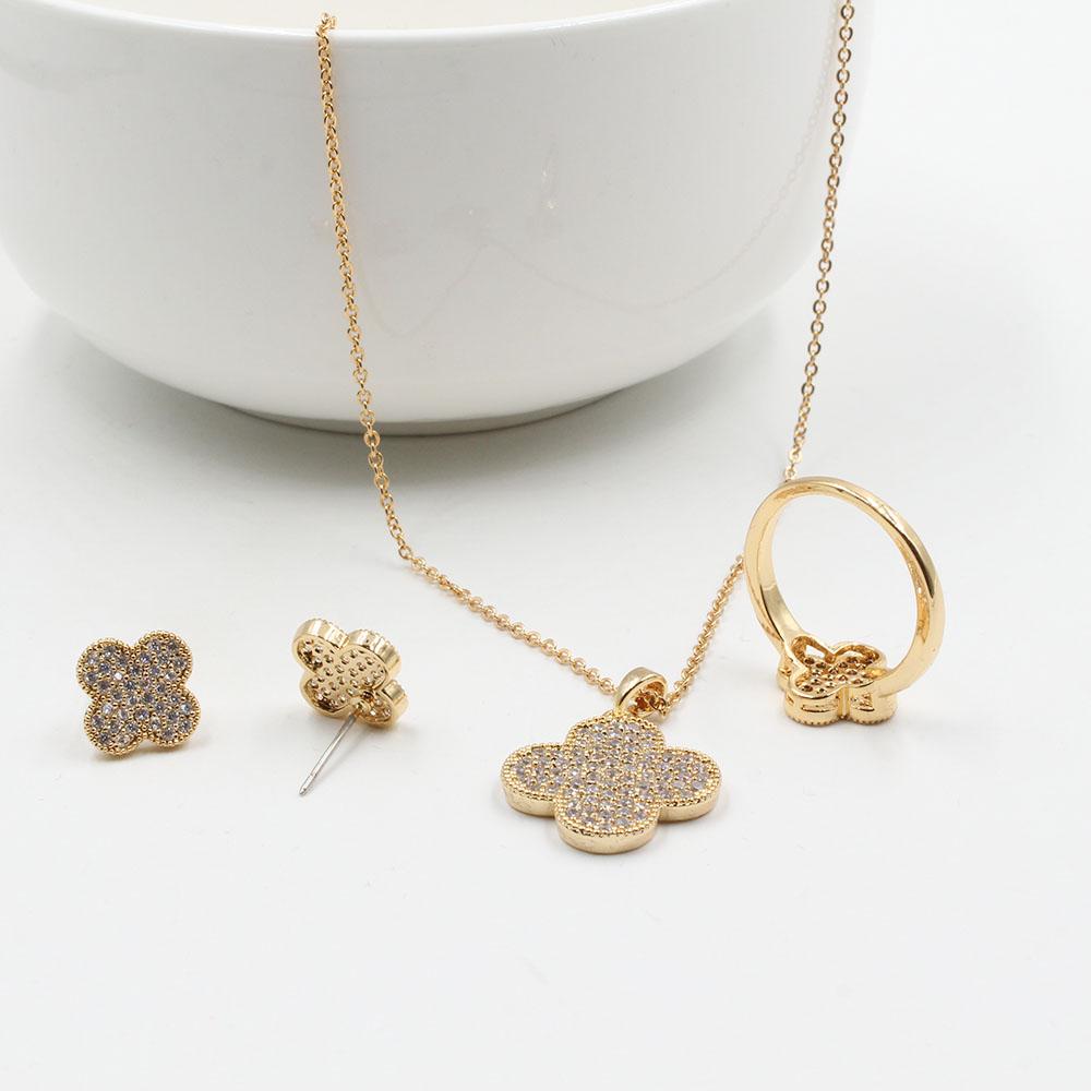 طقم زركون فان كليف 3 قطع طقم van cleef ذهبي 6