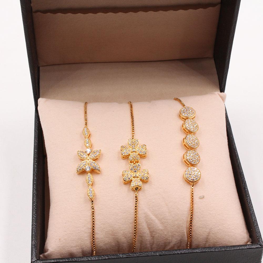 طقم سحاب اساور 3 قطع اسواره متوفر 2 لون ذهبي