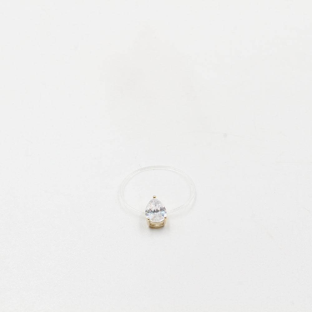 خاتم شفاف دمعه زركون خواتم متوفر 2 لون