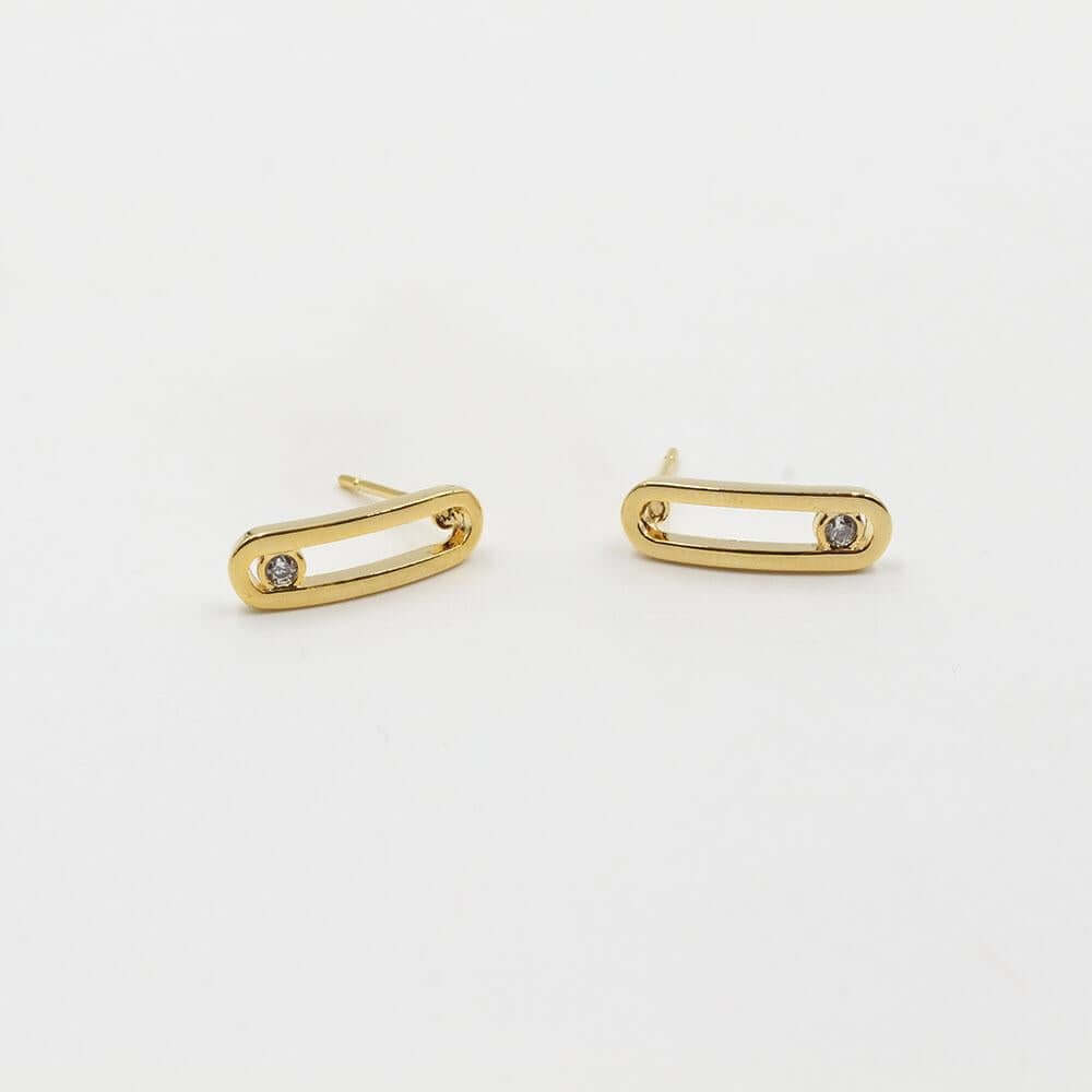 حلق ميسيكا فص زركون صغير messika ذهبي