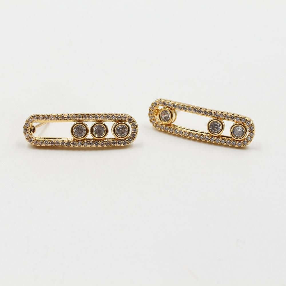 حلق ميسيكا زركون كبير messika ذهبي