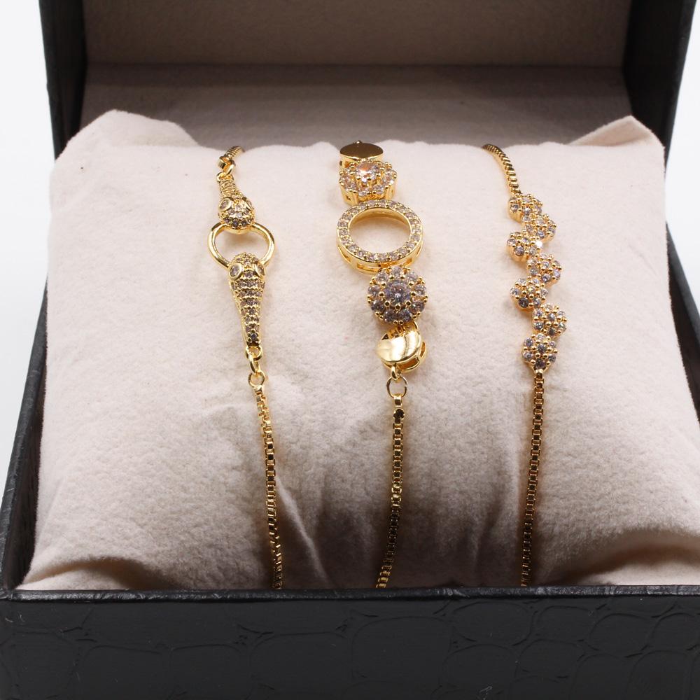 طقم اساور سحاب سنيك اند سيركل 3 قطع اسواره متوفر 2 لون