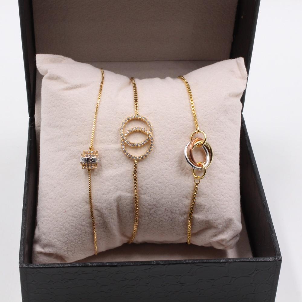 طقم سحاب مكس براند اساور 3 قطع اسواره متوفر 2 لون ذهبي