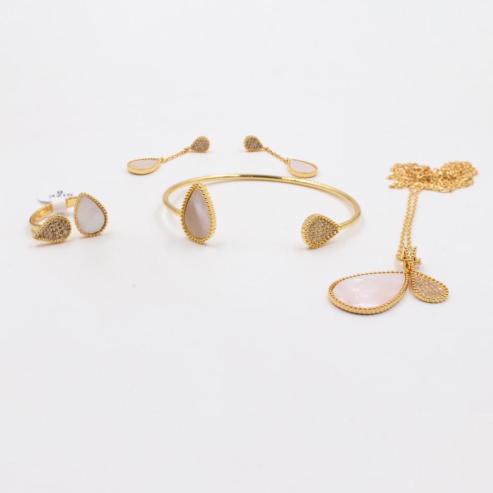 اسواره وخاتم حجر طبيعي بشكل دمعه اسواره متوفر 7 لون