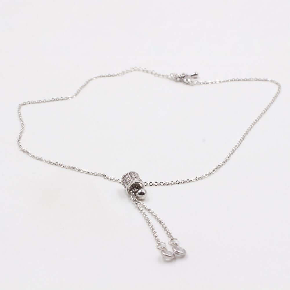 سلسال زركون ناعم بشكل اسطوانه سلسال متوفر 2 لون فضي