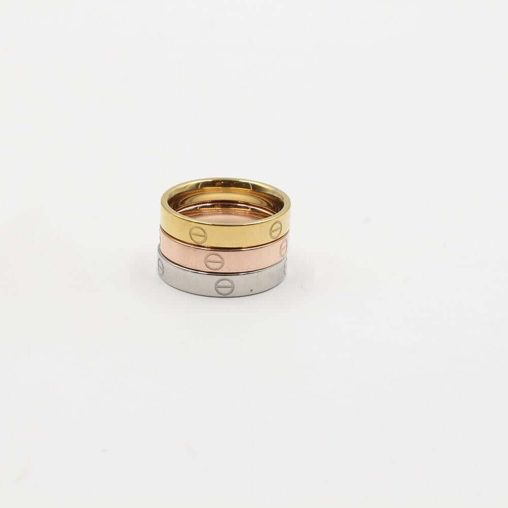 دبل كارتير 3 قطع خواتم CARTIER ملون نحاسي 6