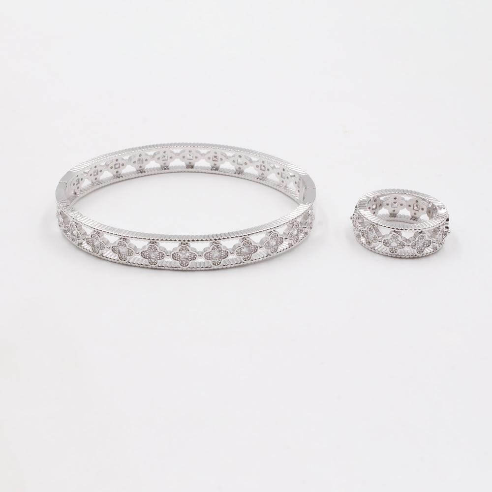 اسوارة وخاتم فان كليف بانقل مقاس XL اسواره van cleef فضي 7