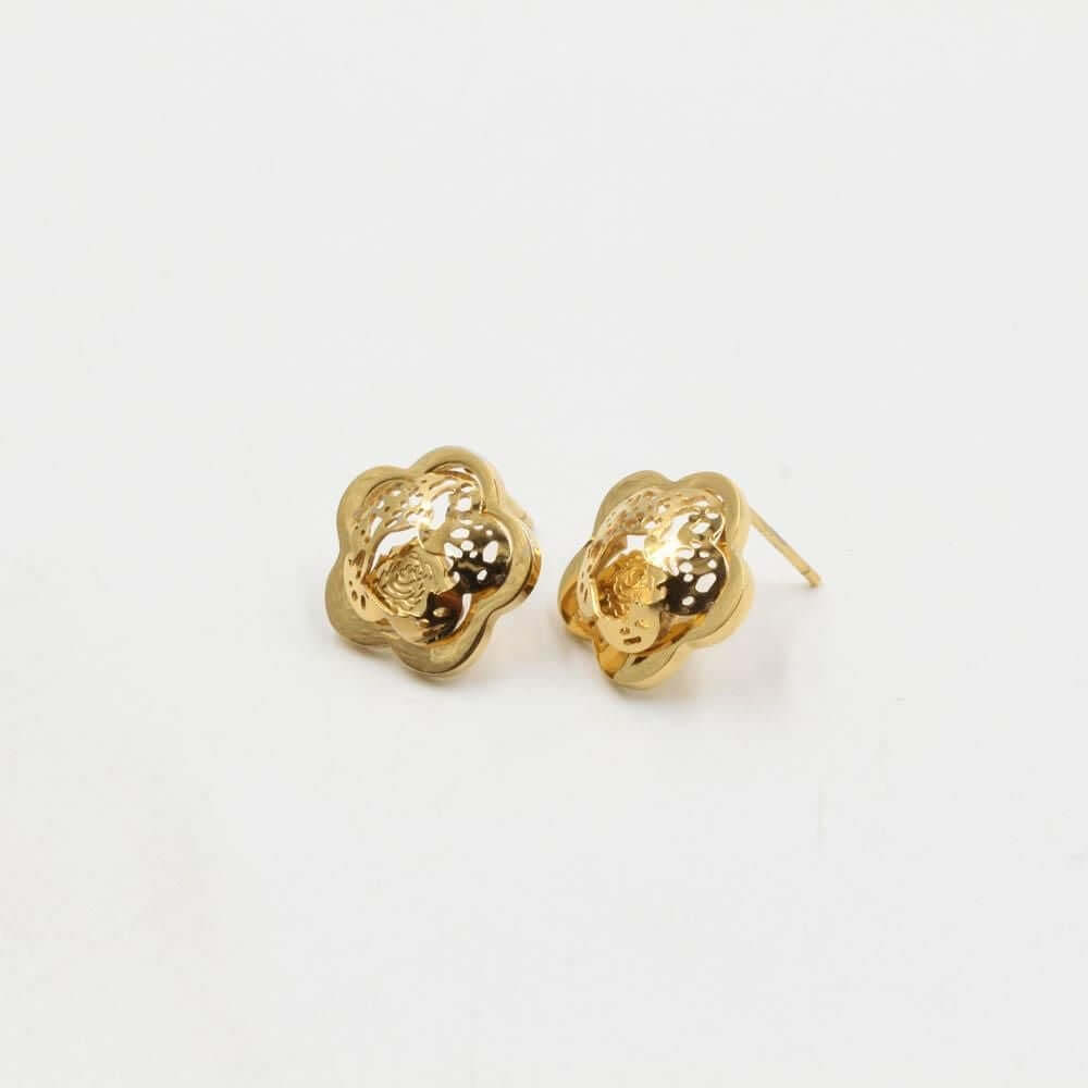 حلق شانيل ميتال ذهبي حلق chanel ذهبي