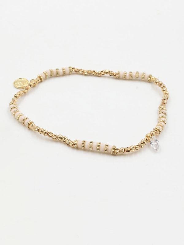 خلخال جنيهات بأحجار الكريستال خلاخل متوفر 6 لون بيج