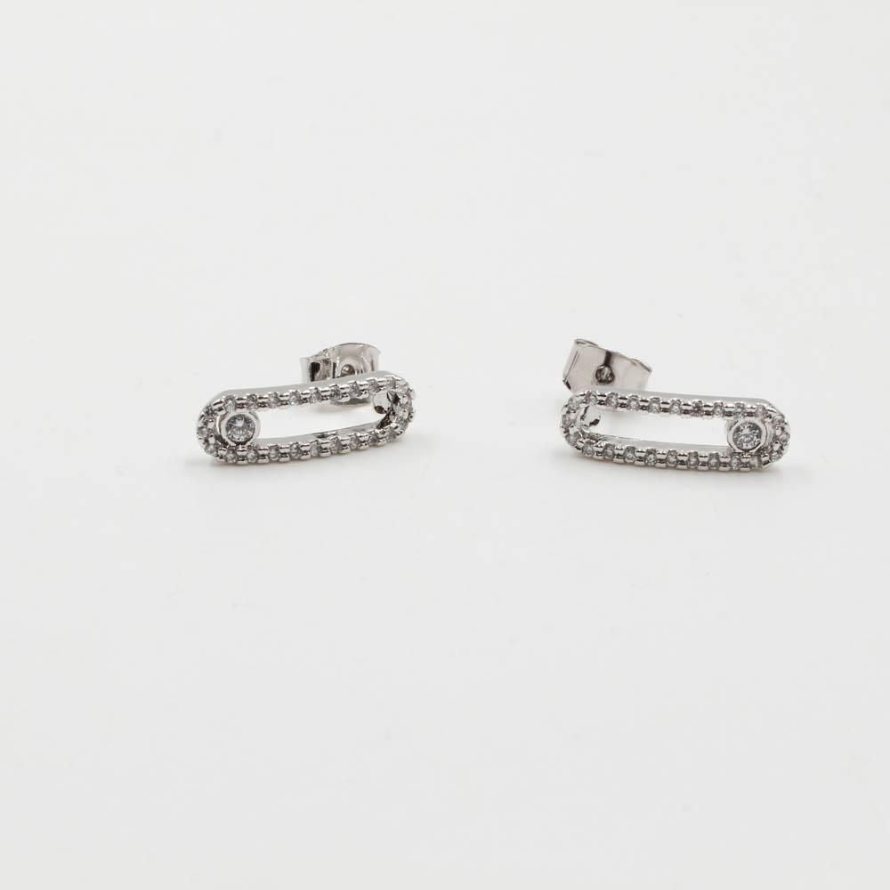 حلق ميسيكا زركون صغير messika فضي