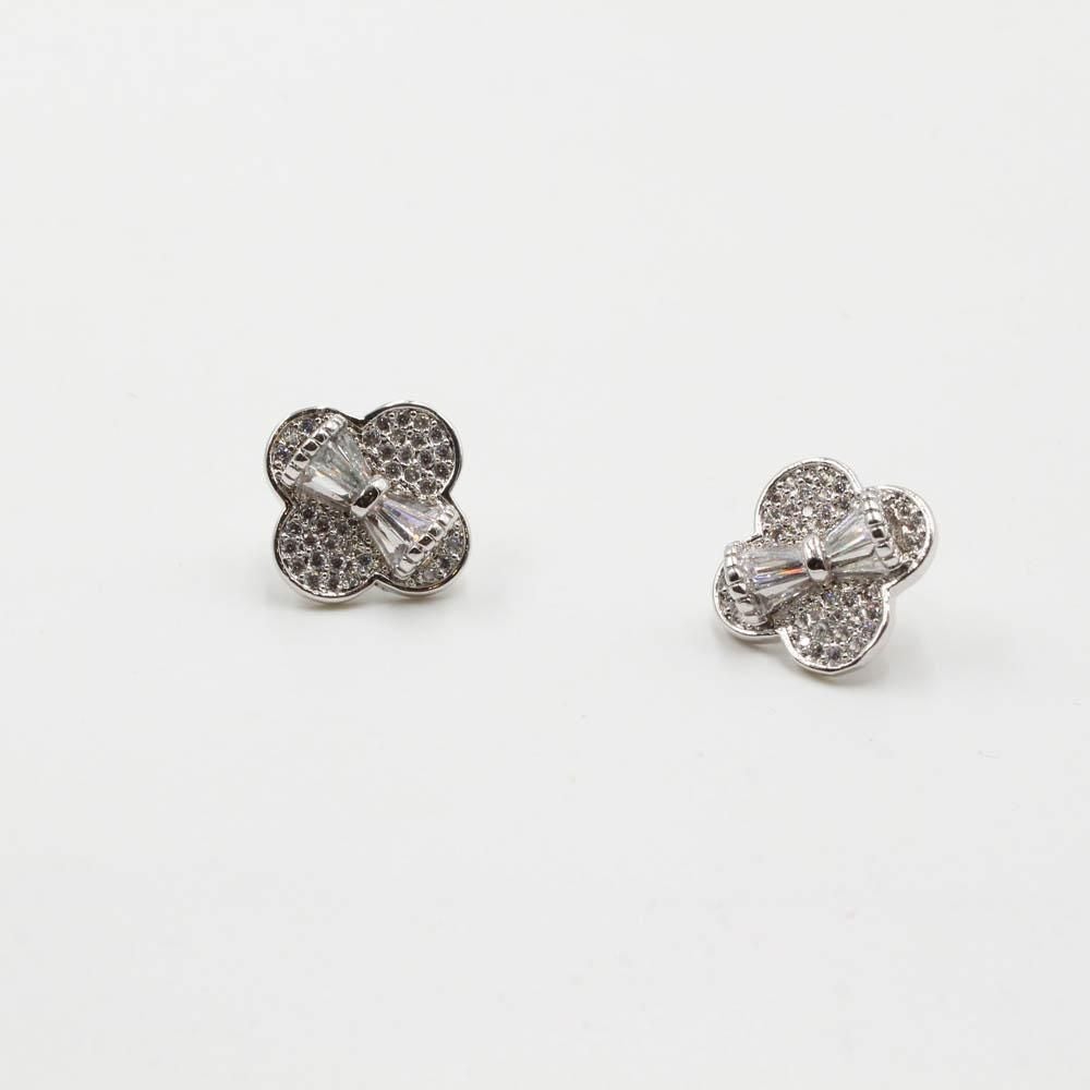 حلق فان كليف زركون فيونكه حلق van cleef فضي