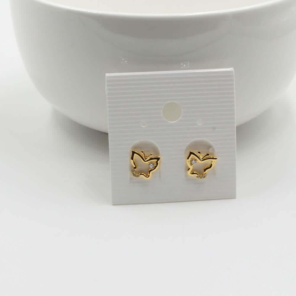 حلق فراشه زركون صغير حلق متوفر 2 لون ذهبي