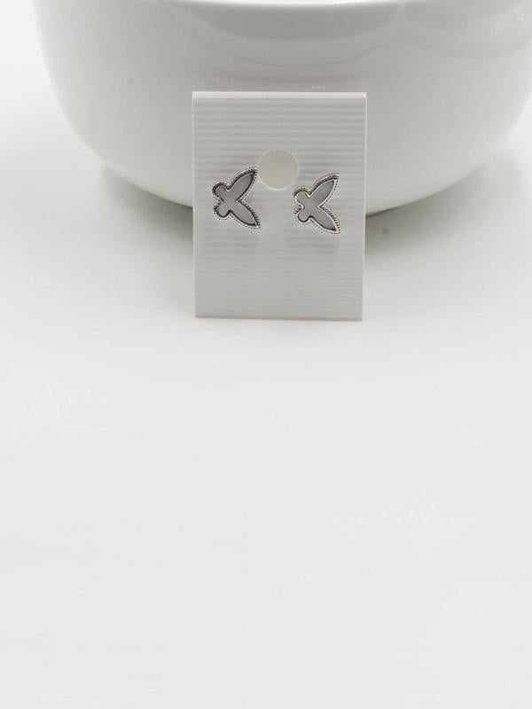 حلق فان كليف فراشه صغير حلق van cleef ابيض فضي