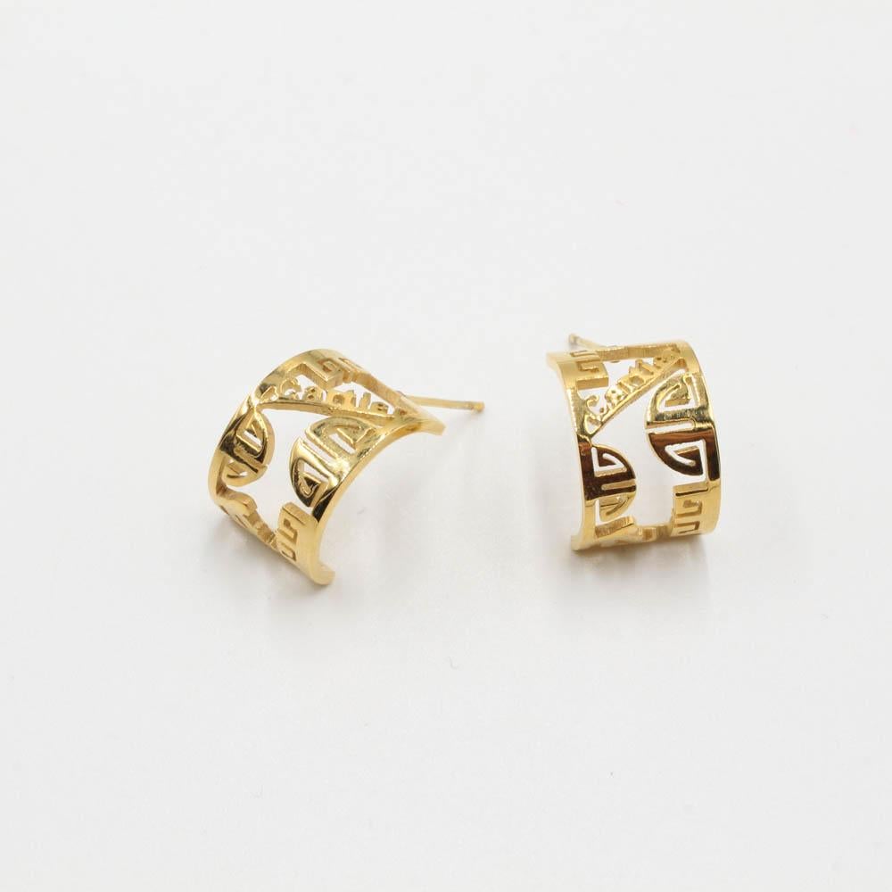 حلق كارتير ستنلس ستيل كيرف حلق CARTIER ذهبي