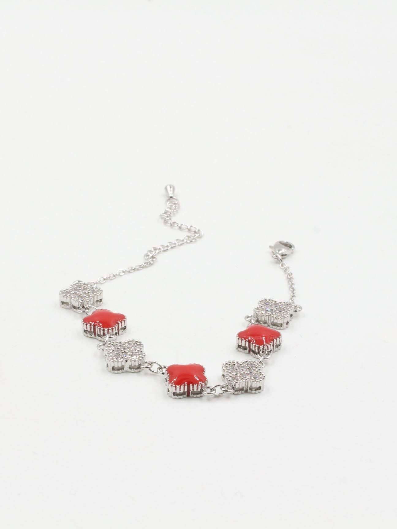 اسواره فان كليف زركون ملونه اسواره van cleef احمر فضي