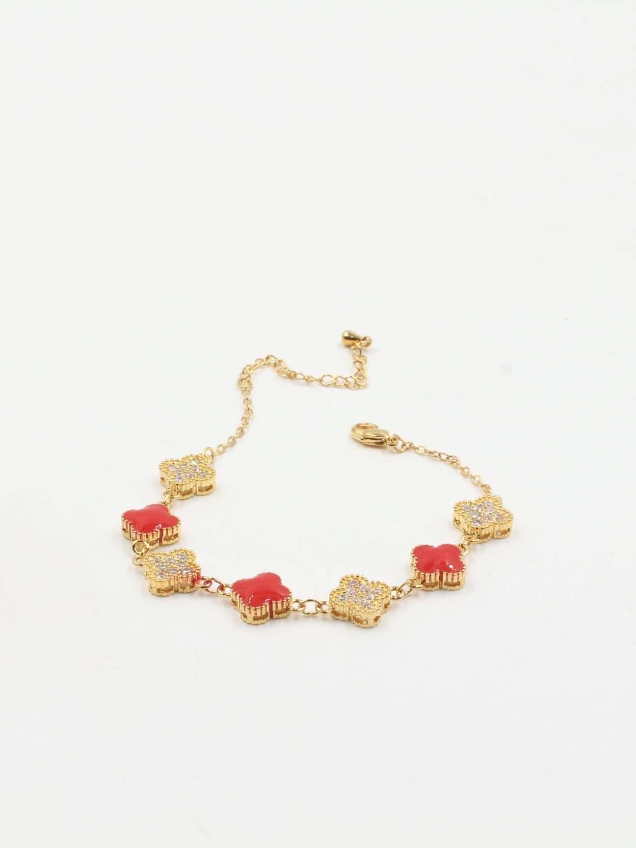 اسواره فان كليف زركون ملونه اسواره van cleef احمر ذهبي