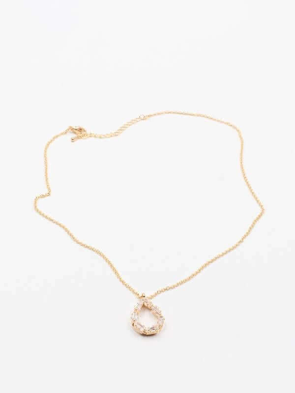 سلسال دمعة كبيره زركون سلسال متوفر 2 لون ذهبي