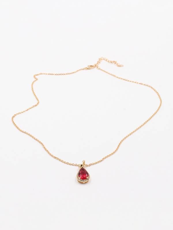 سلسال دمعة ملونه زركون سلسال متوفر 6 الوان فوشي ذهبي