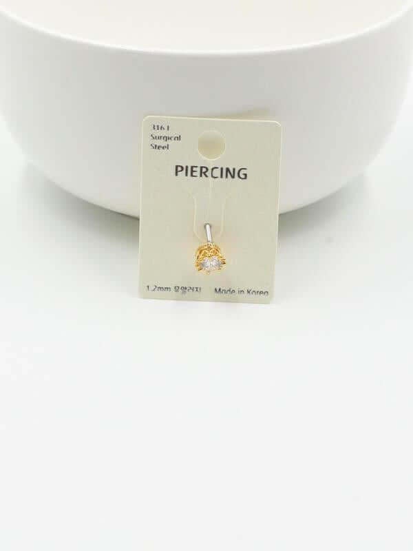 بيرسنق فص زركون للشفايف بيرسنق متوفر 2 لون ذهبي