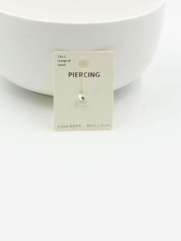 بيرسنق فص كريستال صغير للشفايف بيرسنق متوفر 2 لون فضي