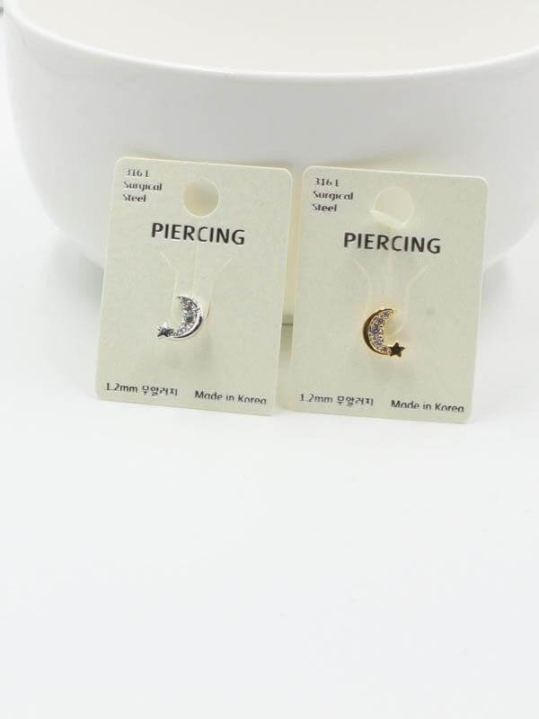 بيرسنق شفة هلال ونجمة بيرسنق متوفر 2 لون