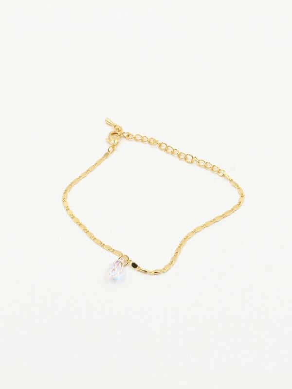 اسوارة ناعمة بفص دمعة سوارفسكي اسواره متوفر 2 لون ذهبي