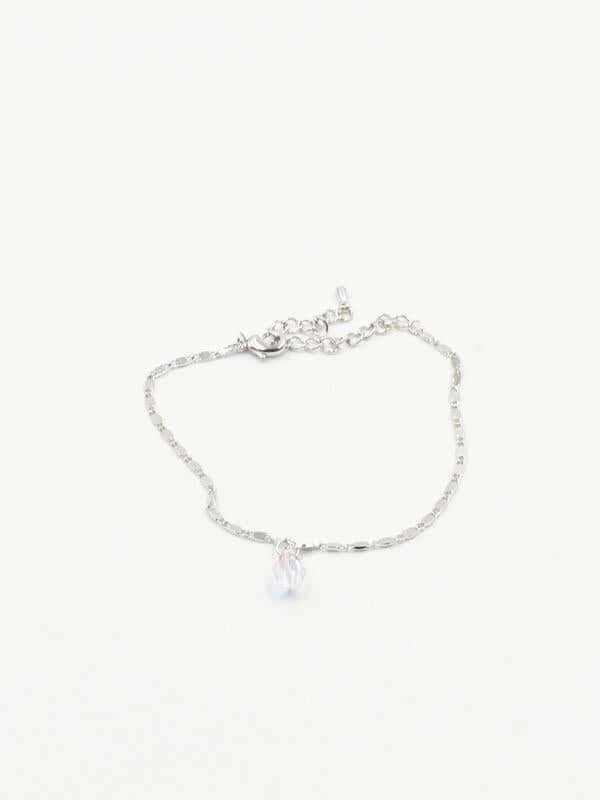 اسوارة ناعمة بفص دمعة سوارفسكي اسواره متوفر 2 لون فضي