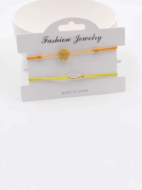 طقم اساور خرز وردة اسواره متوفر 5 لون اصفر