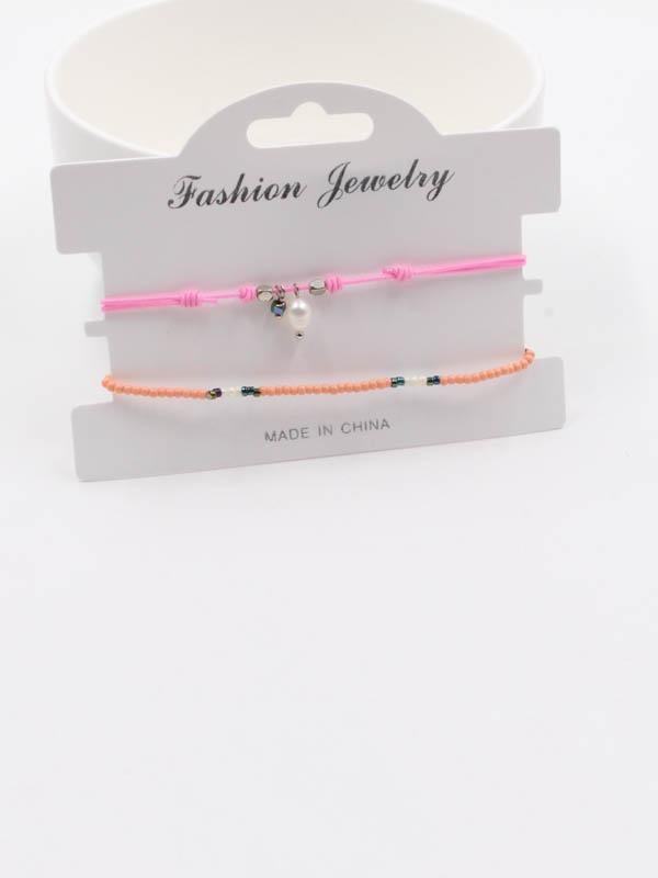 طقم اساور خرز لولو اسواره متوفر 5 لون وردي