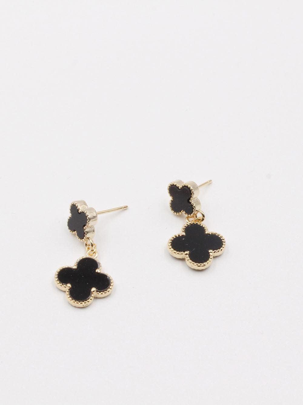 حلق فان كليف وردتين حلق van cleef اسود