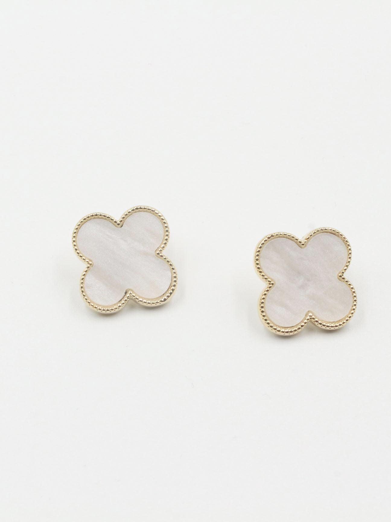 حلق فان كليف مقاس 2.1 سم كبير حلق van cleef ابيض