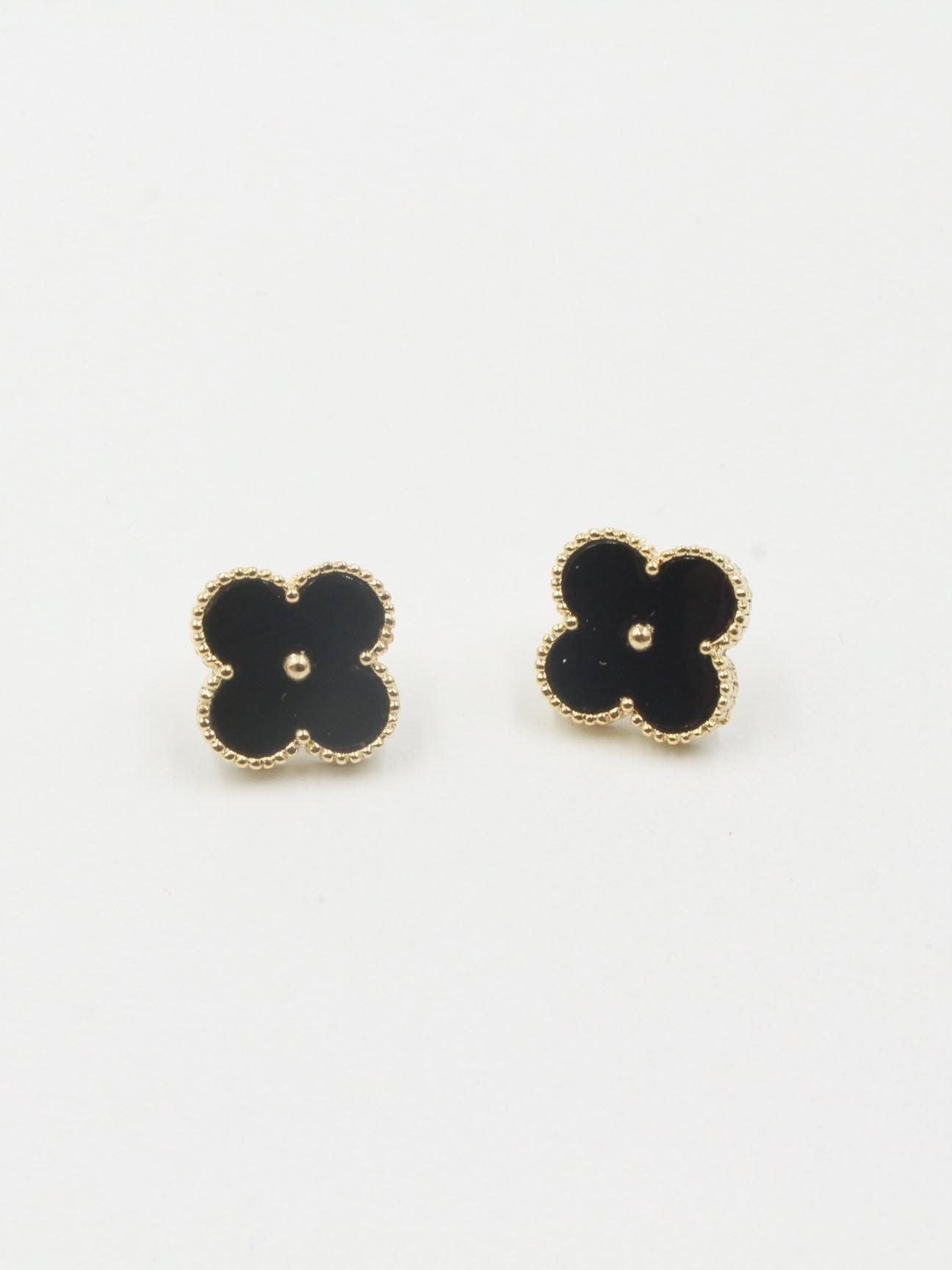 حلق فان كليف بفص معدني حلق van cleef اسود