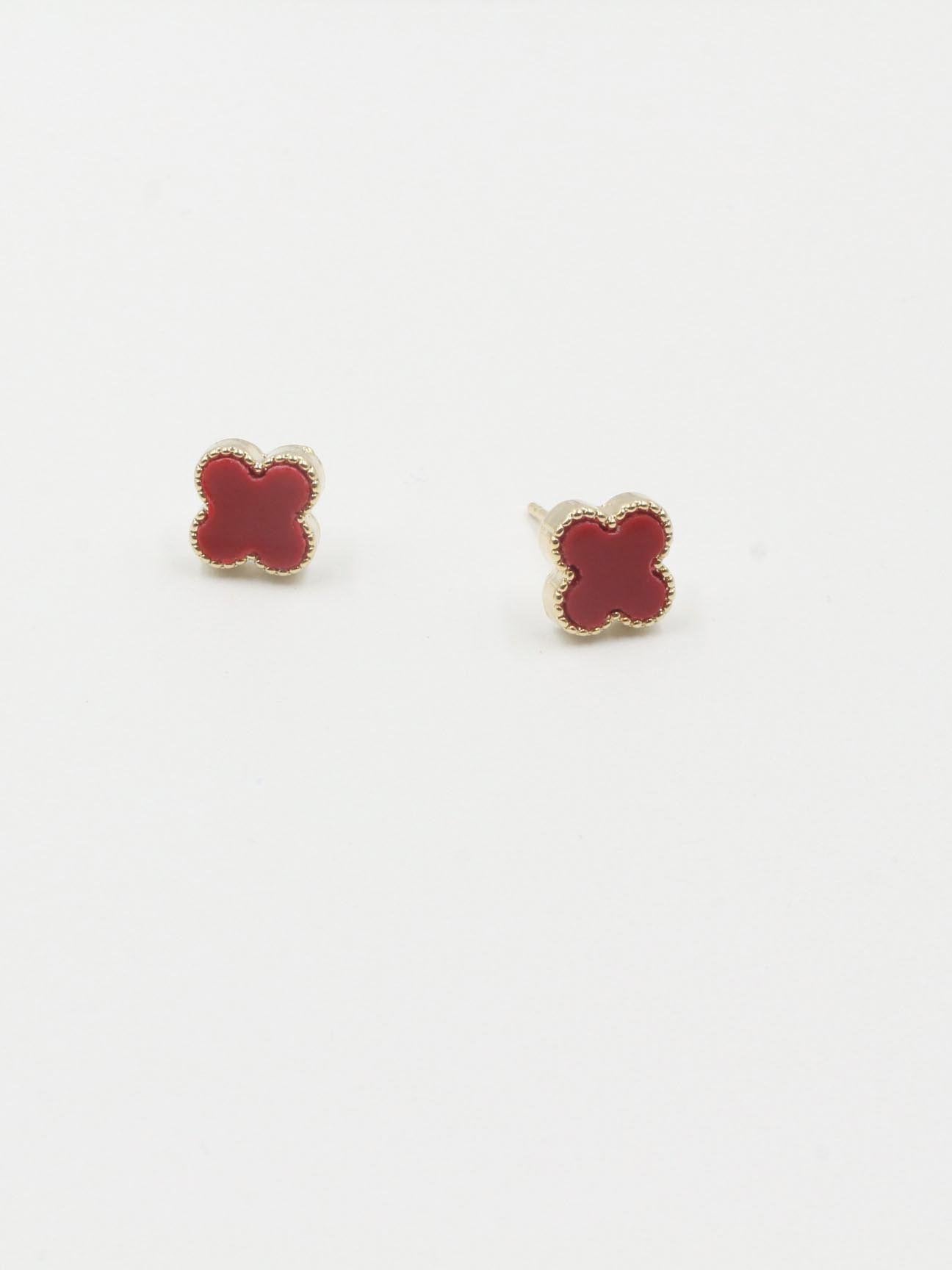 حلق فان كليف صغير 1 سم حلق van cleef احمر