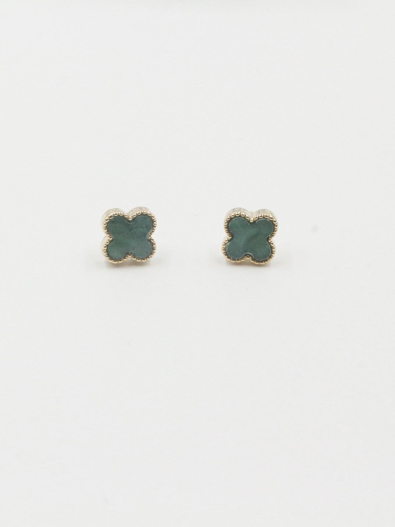 حلق فان كليف صغير 1 سم حلق van cleef اخضر