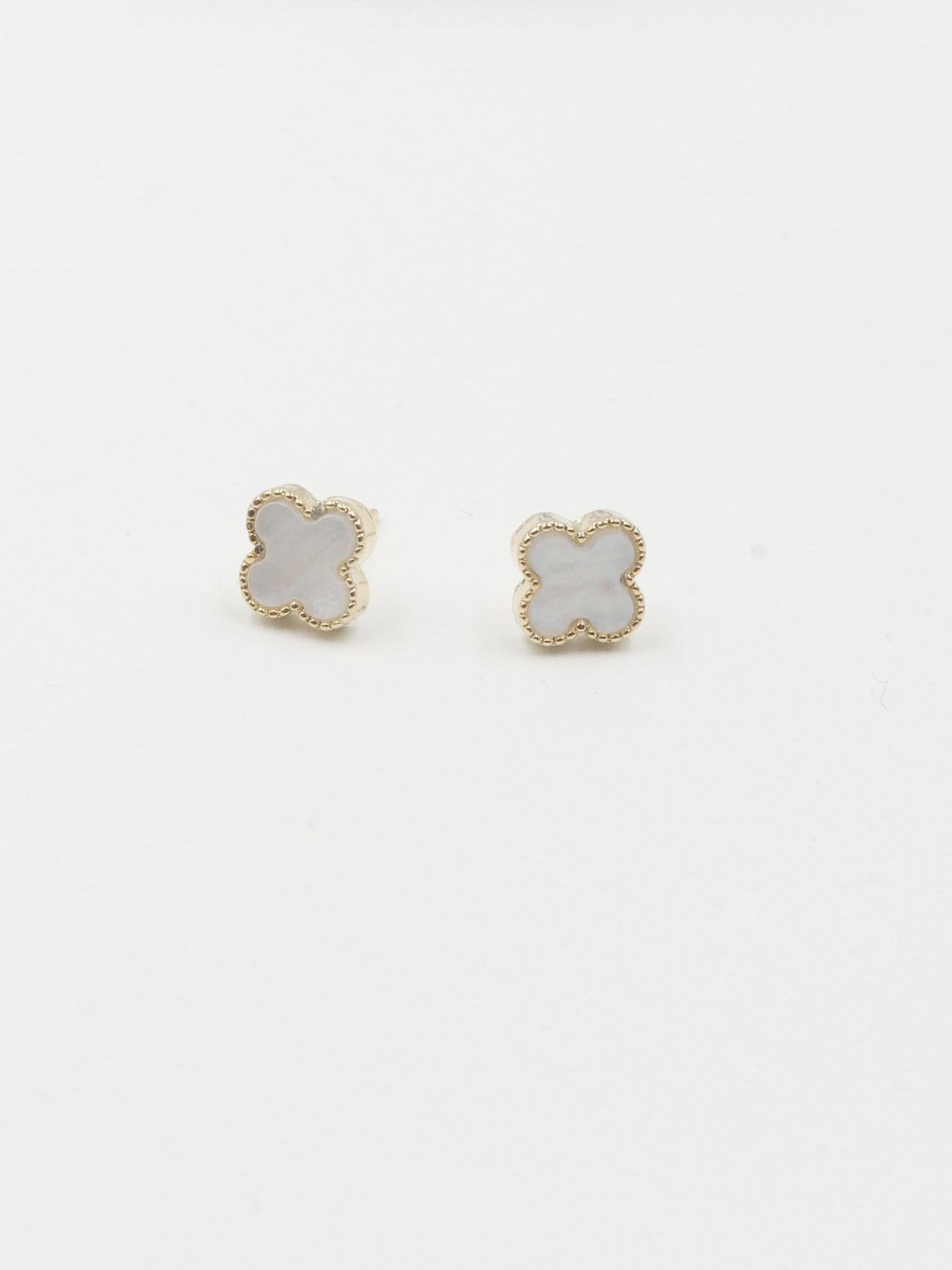 حلق فان كليف صغير 1 سم حلق van cleef ابيض