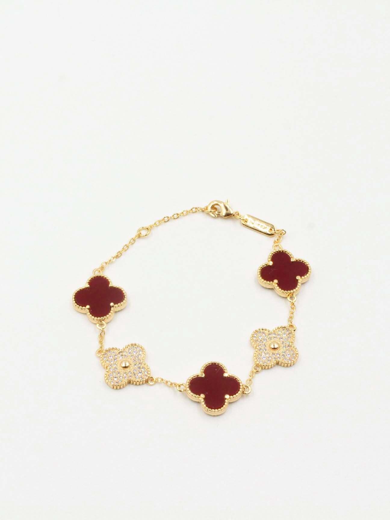 اسواره فان كليف 5 ورود زركون اسواره van cleef عنابي