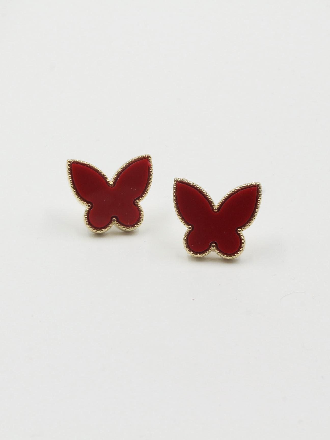 حلق فان كليف فراشة كبير حلق van cleef احمر
