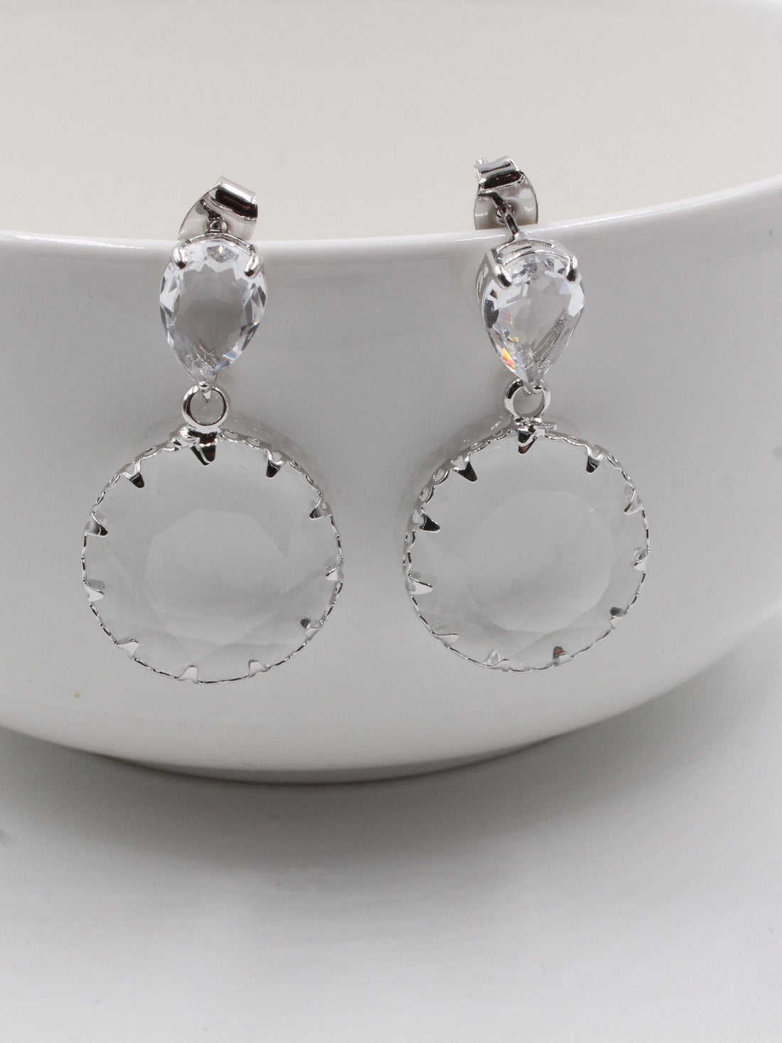 حلق زجاجي قلاس مدور حلق متوفر 2 لون