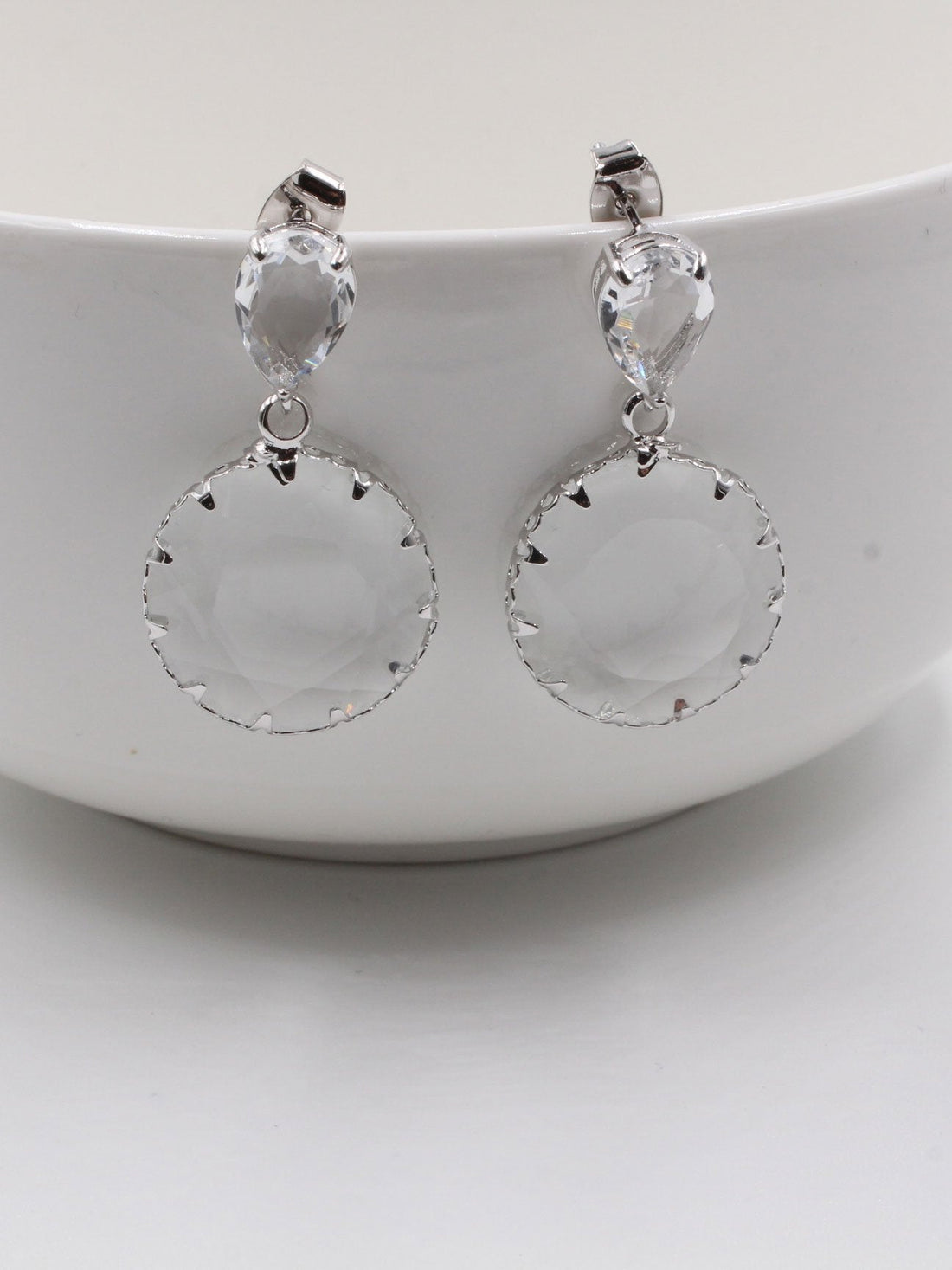 حلق زجاجي قلاس مدور حلق متوفر 2 لون