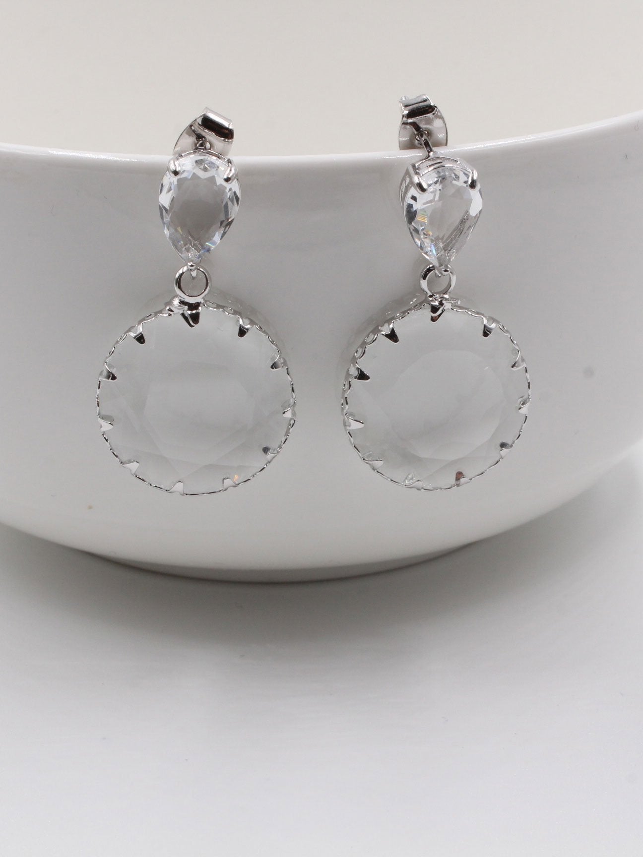 حلق زجاجي قلاس مدور حلق متوفر 2 لون