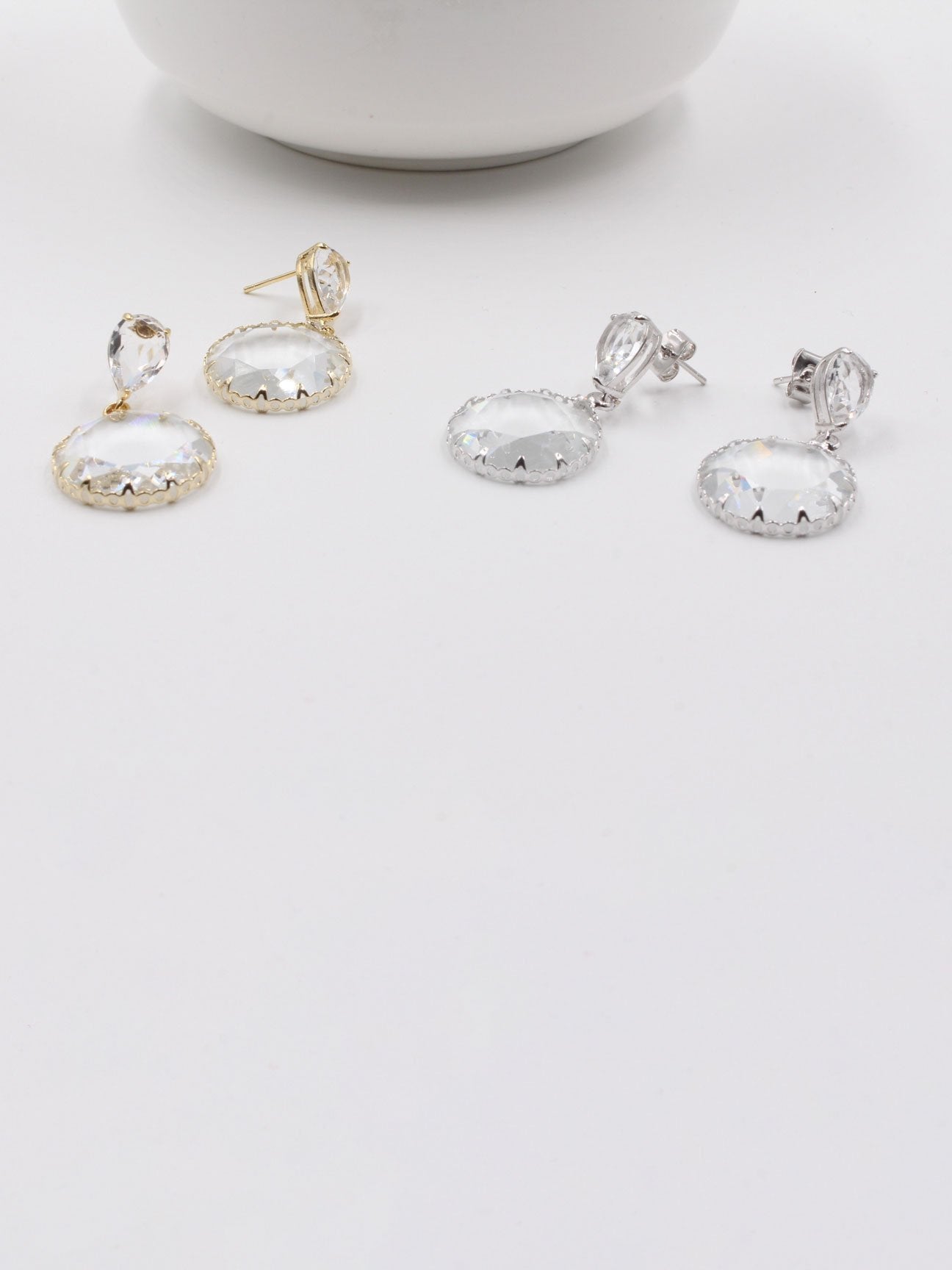 حلق زجاجي قلاس مدور حلق متوفر 2 لون