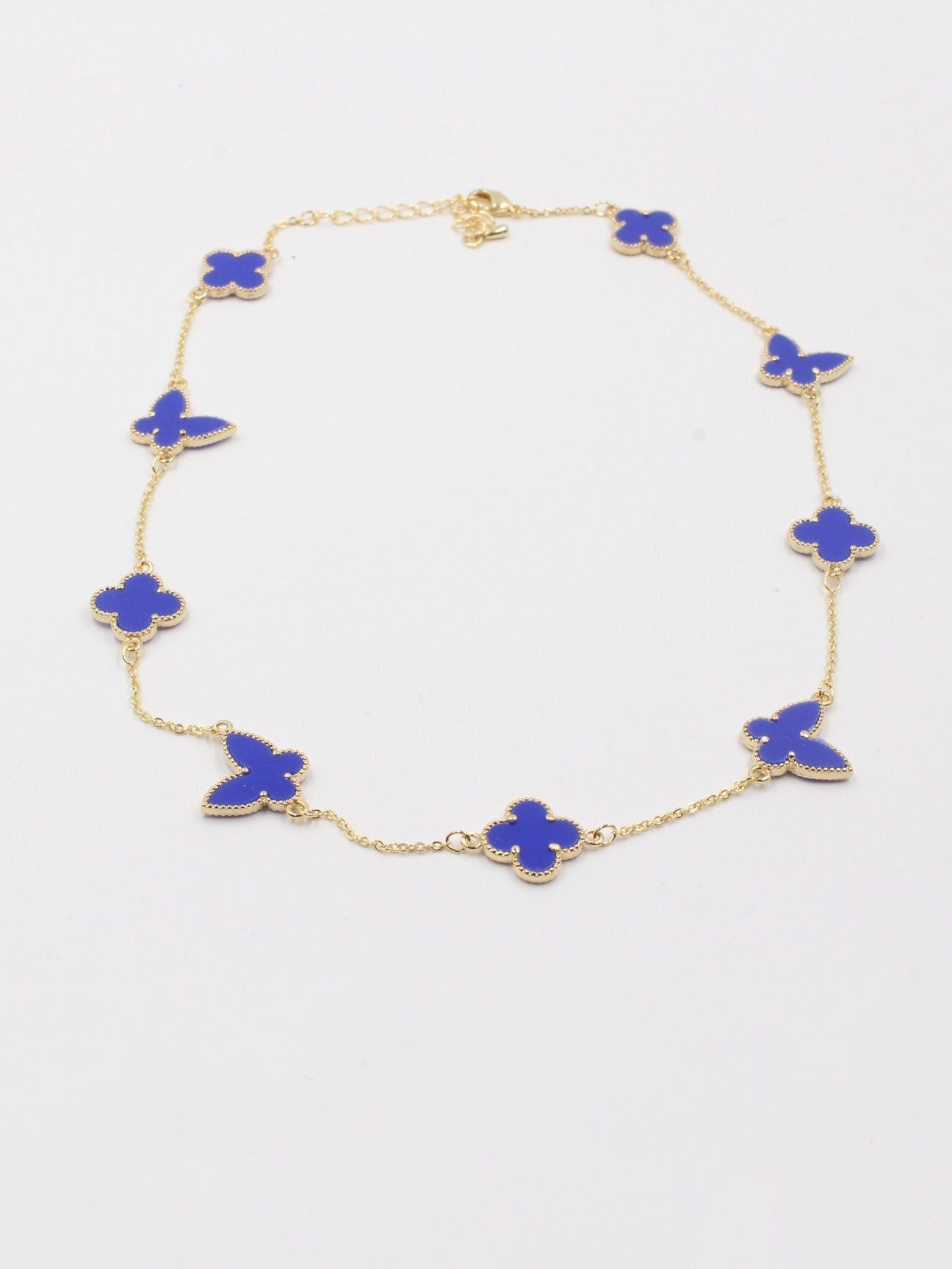 عقد فان كليف فراشة سلسال van cleef ازرق