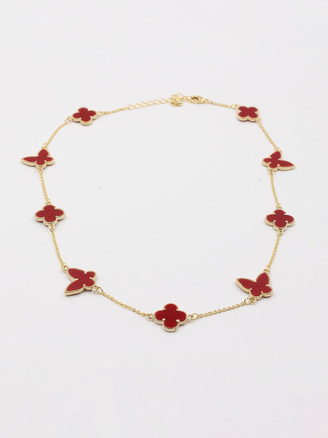 عقد فان كليف فراشة سلسال van cleef احمر