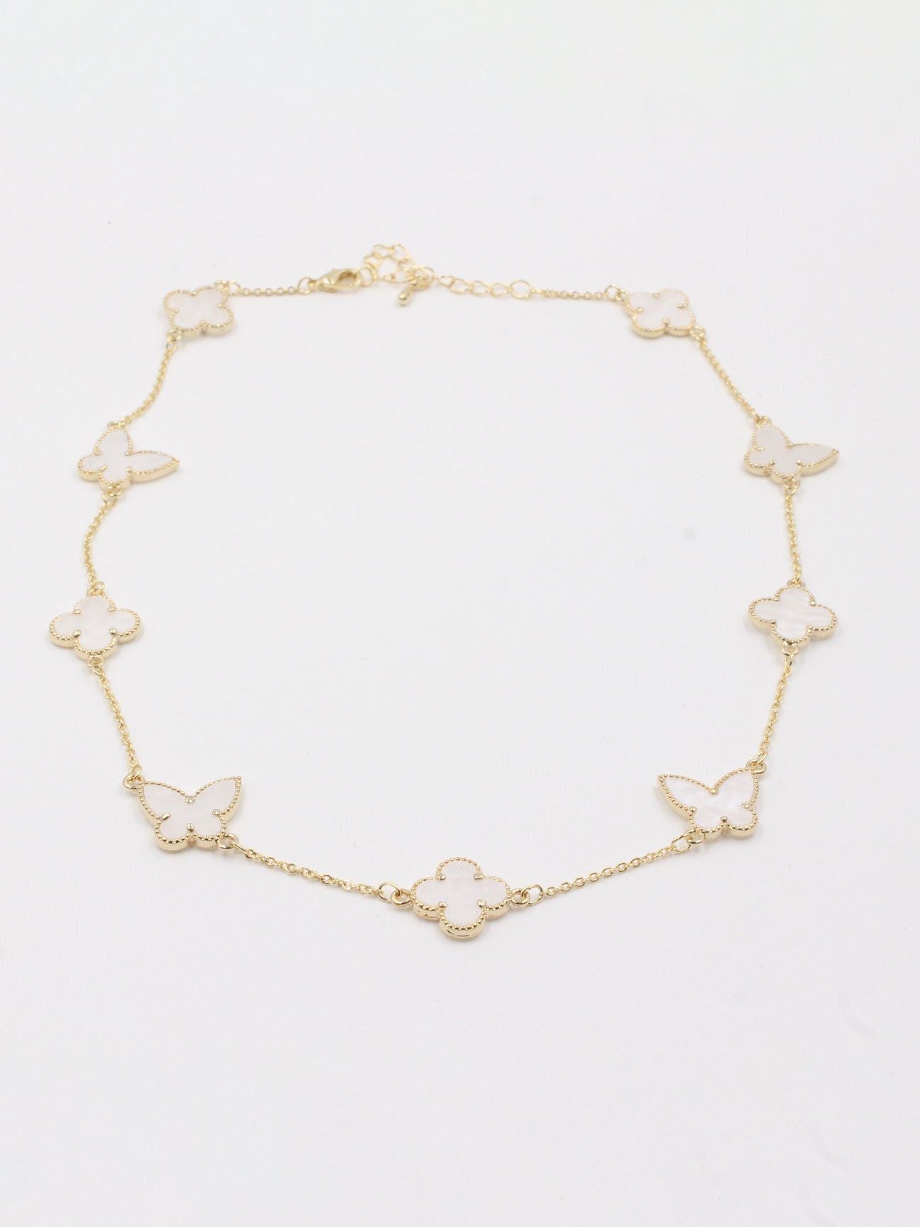 عقد فان كليف فراشة سلسال van cleef ابيض