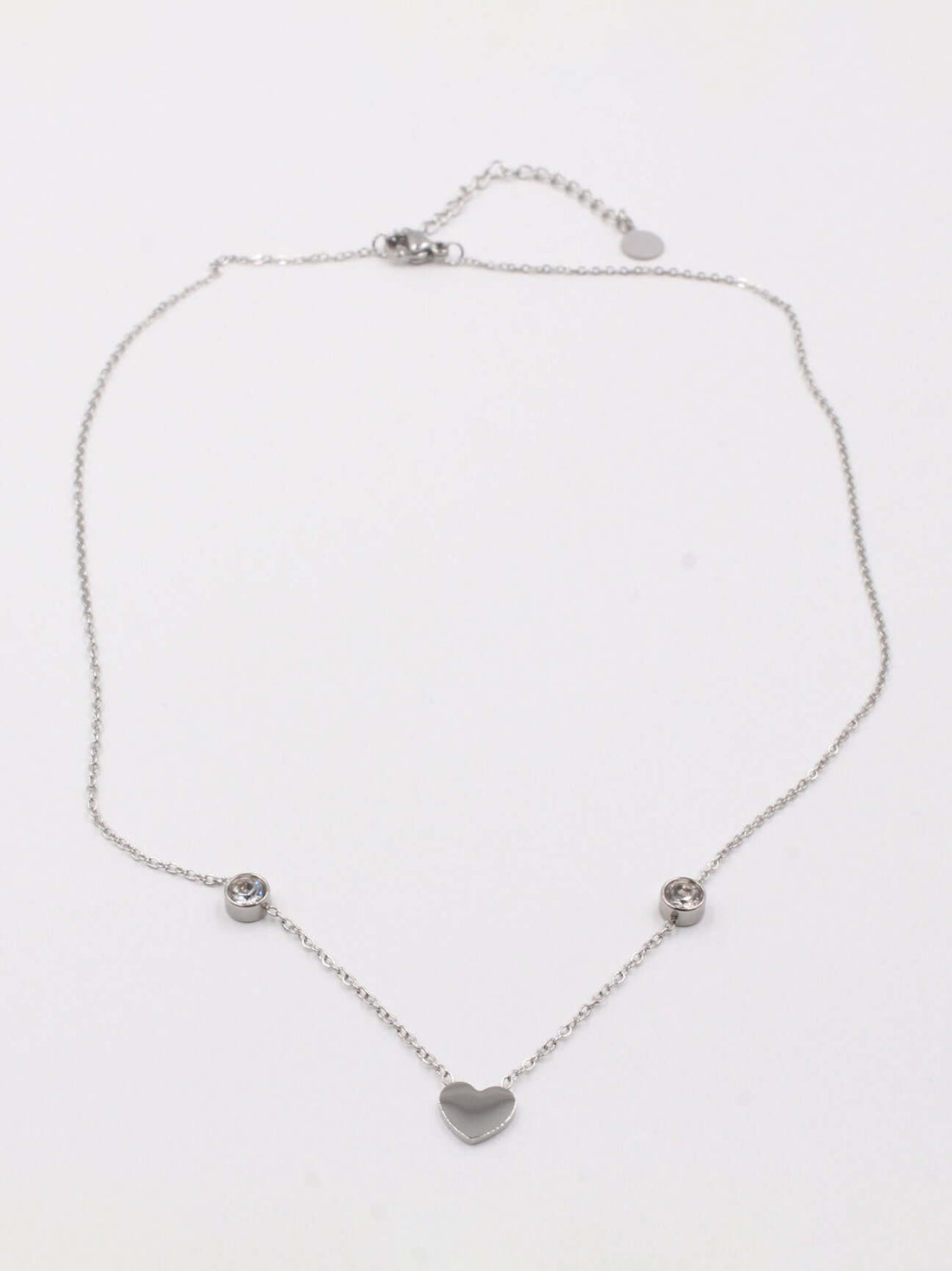 سلسال قلب ناعم بفصين زركون سلسال متوفر 2 لون فضي