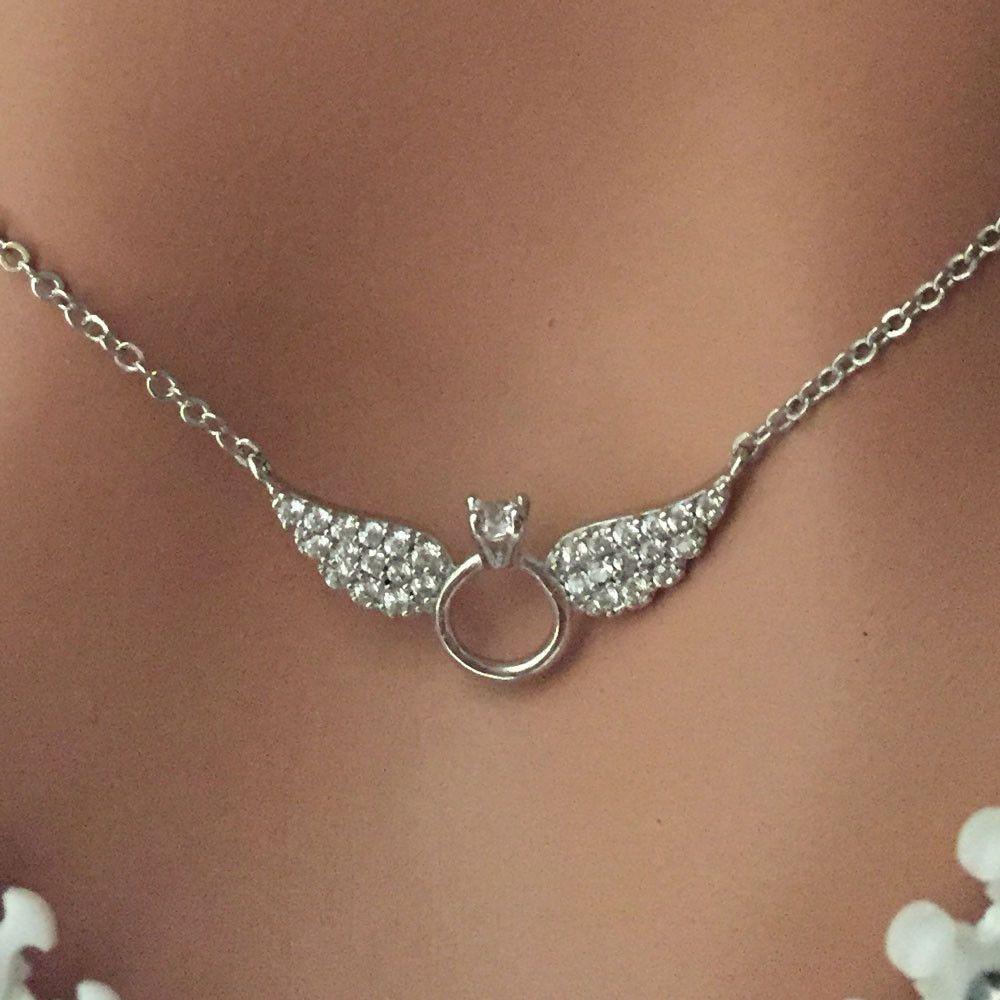 سلسال تيفاني جناح زركون صغير سلسال tiffany